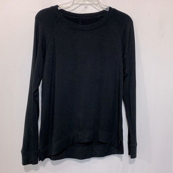 LOU & Grey scoop neck knit top raglan long sleeves hi-lo hemline women’s size S - Picture 7 of 7